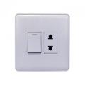 WALTON SUPER SERIES 2 Pin Socket with Switch-White. 