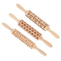 এমবসড রোলিং পিন, বেকিংয়ের জন্য 3Pcs খোদাই করা রোলিং পিন বিয়ারিং ডিজাইন. 