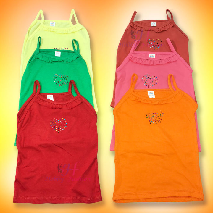 6 Pieces combo Singlet Tank Top by any color for girls tees