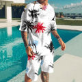 Summer Hawaii T-Shirts Shorts Sets Sea Beach 3D Print Men's Fashion Tracksuits Short Sleeve T Shirt Pants Set Man Suits Clothing. 
