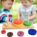 【Serendipity party】Wooden Puzzle Stacking Tower Of Kid Educational. 