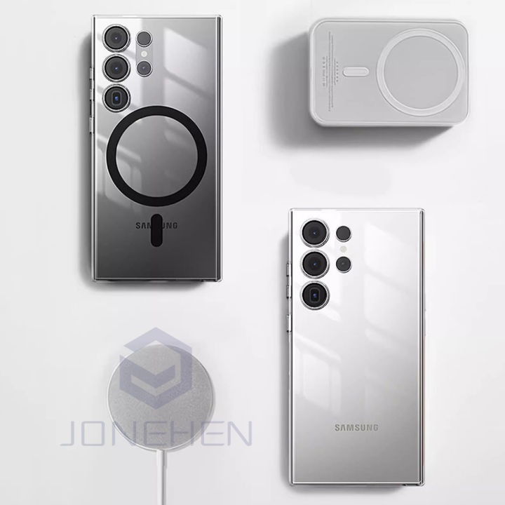 Ultra%20Thin%20Magnetic%20Wireless%20Charge%20Transparent%20Case%20For%20Magsafe%20For%20Samsung%20Galaxy%20S24%20S23%20Ultra%20S22%20Plus%20Hard%20Slim%20Pc%20Cover%20-%20Image%205