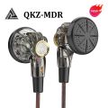 QKZ MDR Dynamic Driver HiFi Headphones with Mic In Ear Earphone Flat Head Plug Earbuds Bass Headset For Gym Sports Running Music.