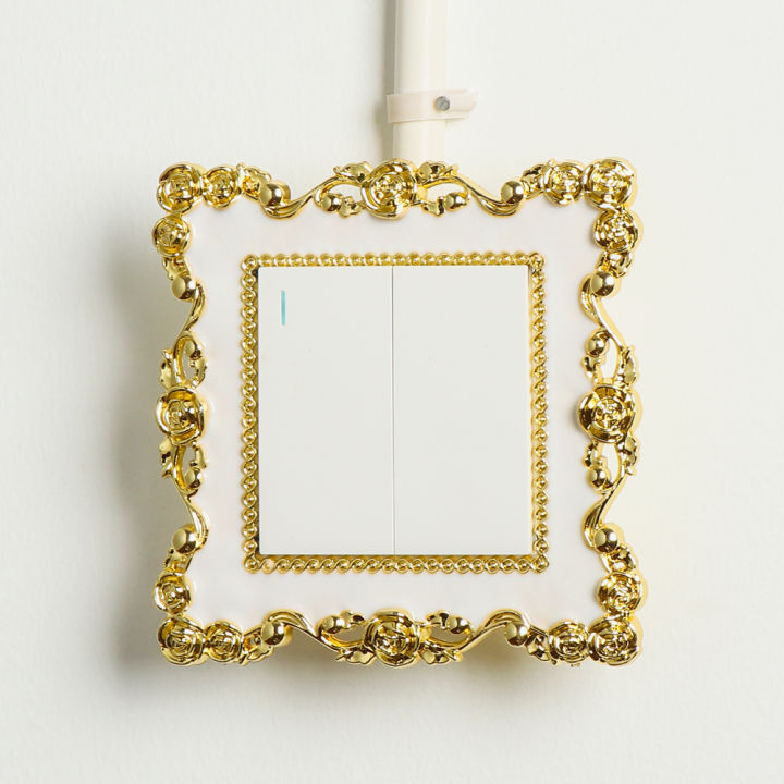 1Pc%20Elegant%20Rose%20Gold%20Silver%20Edge%20Light%20Switch%20Cover%20Resin%20Single%20Double%20Surround%20Socket%20Frame%20Wall%20Sticker%20Office%20Home%20Decor%20-%20Image%203