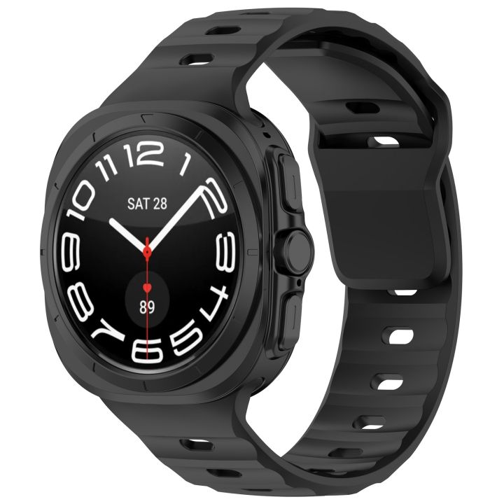 For Samsung Galaxy Watch Ultra 47mm Solid Color Reverse Buckle Silicone Watch Band