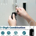 3 Digit Combination Lock, Luggage Locks, Resettable 3 Digit Padlocks with Zinc Alloy Body for School Gym Locker. 