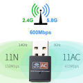 Hot Usb Wifi Adapter 2.4ghz 5ghz 600mbps Wifi Antenna Dual Band 802.11b/n/g/ac Mini Wireless Computer Network. 