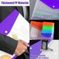 XHHDQES 12 Pcs A4 Binder Pocket Expandable Envelopes Clear Plastic Envelopes for Ring Binder Folder, Snap Button. 