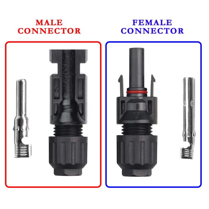 MC4 Solar Connector 30A DC Solar Panel Cable PV Connectors for Solar PV Energy System Waterproof Flame Retardant Connector