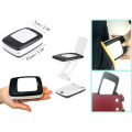 Lighted Desk Magnifying Glass Lamp with Light on Stand Led Portable Pocket Magnifier Visor Folding 3X for Reading, Hobby. 