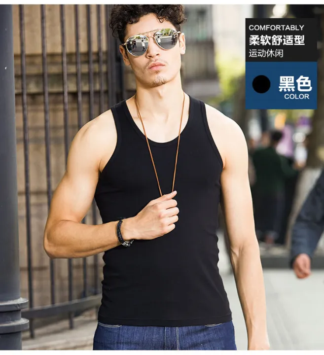 YC%20vest%20men's%20cotton%20inner%20wear%20tide%20hurdle%20sports%20slim%20men's%20spring%20and%20autumn%20summer%20base%20black%20and%20white%20-%20Image%207