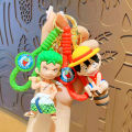 Cartoon anime One Piece keychain, Luffy Chopper, three-dimensional doll, car keychain pendant, bag ornament. 