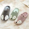 Winter House Women Fur Slippers Soft Memory Foam Sole Cute Cartoon Fox Bear Bedroom Ladies Fluffy Slippers Couples Plush Shoes. 