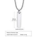 Bar Pendant Necklace For Men Stainless Steel Box Chain Pendant Men’s Necklace.