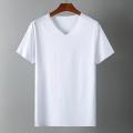 2021 Men's T-shirt Japan Short Sleeve Male Ice Silk Trackless T-shirt V-neck Slim Summer Pure Colors Clothing T Shirts Tops Tee. 