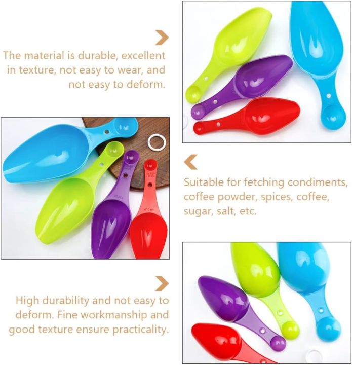 "Durable%204-Piece%20Measuring%20Spoon%20Set%20-%20Multi-Color%20Plastic%20with%20Small%20Pet%20Design%20for%20Accurate%20Baking%20-%201%20Set"%20-%20Image%203