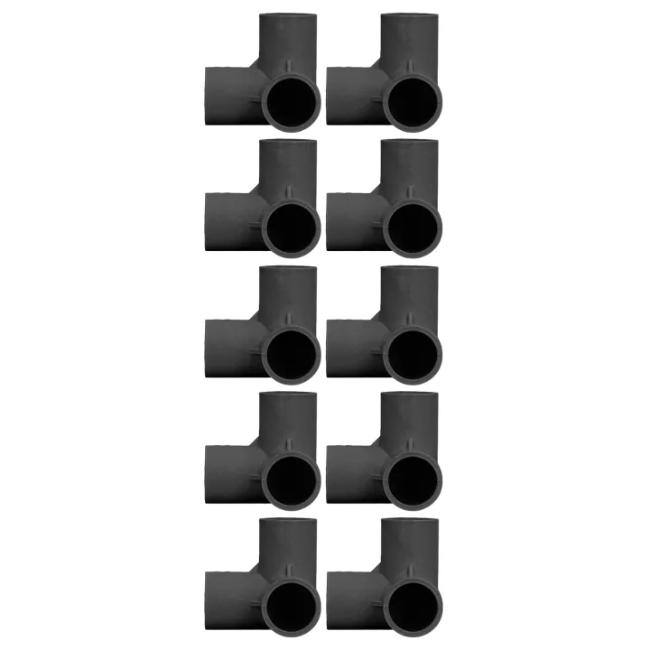 PVC Corner Connector, 3 Way Pipe Fittings High Gloss Finish 10PCS 25mmInnerDiameter for Indoor and Outdoor Use