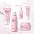 5-piece Gift Box Cherry Blossom Sakura Skin Care Set Collagen Eye Cream Serum Facial Cleanser Toner Facial Cream Beauty Makeup.