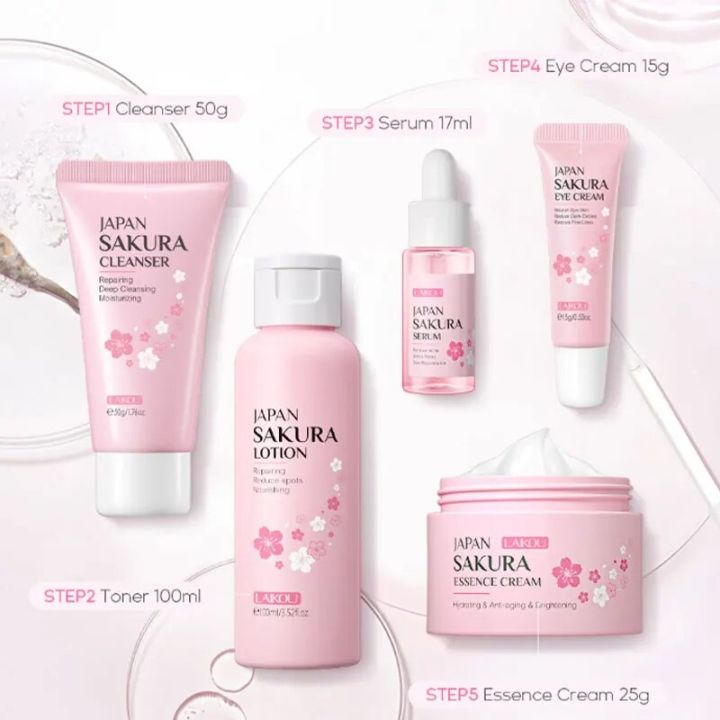 5-piece%20Gift%20Box%20Cherry%20Blossom%20Sakura%20Skin%20Care%20Set%20Collagen%20Eye%20Cream%20Serum%20Facial%20Cleanser%20Toner%20Facial%20Cream%20Beauty%20Makeup%20-%20Image%205