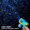Bubble Gun Machine for Kids Toddler, 8 Hole Bubble Maker Automatic Bubble Blower with Led Light Soap Bubble Maker Summer Toys.