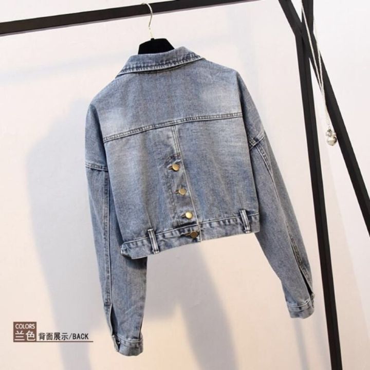 Women's%20Denim%20Jacket2022Early%20Autumn%20New%20Korean%20Style%20Loose%20Batwing%20Sleeve%20Short%20Hong%20Kong%20Style%20Top%20Short%20Coat%20-%20Image%209