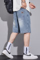 New in Men's Baggy Denim Shorts Starry Sky Fabric Soft Straight Vintage Casual Fashion Wide Short Jeans Streetwear. 