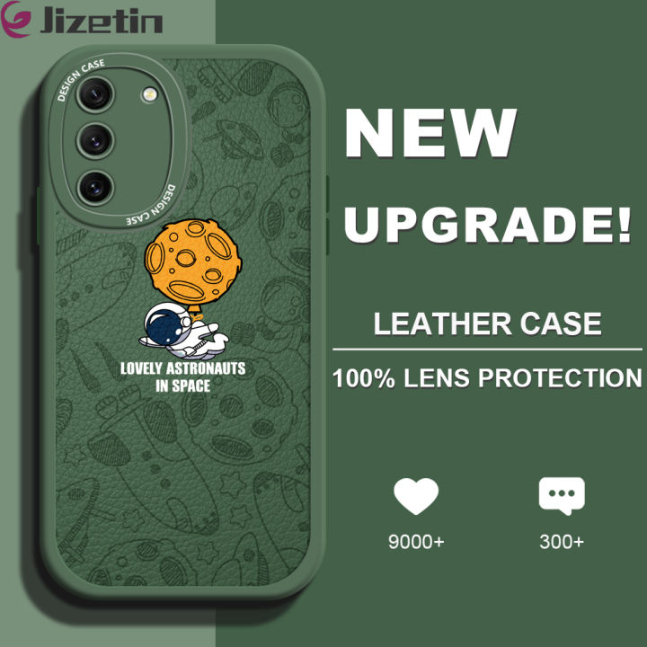 Jizetin%20for%20Samsung%20S21%20FE%205G%20Back%20Cover%20Lovely%20Astronaut%20Lambskin%20Texture%20PU%20Leather%20Back%20For%20Girls%20Boys%20Soft%20Phone%20Case%20-%20Image%202
