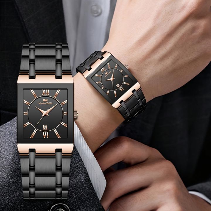VA%20VA%20VOOM%20Men's%20Watch,%20Fashion%20Stainless%20Steel%203ATM%20Waterproof%20Calendar%20Square%20Quartz%20Wristwatch,%20Ideal%20choice%20for%20Gifts%20-%20Image%203