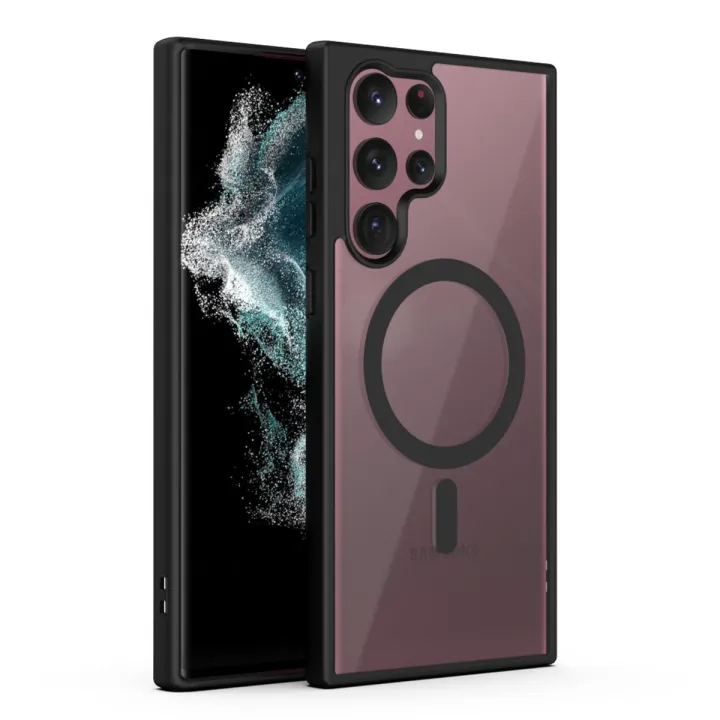 Samsung%20galaxy%20s22%20ultra%205g%20MagSafe%20Compatible%20Shockproof%20Transparent%20Slim%20Fit%20Wireless%20Charging%20supported%20Frosted%20Border%20Phone%20Back%20Case%20Mobile%20Cover314353077%20-%20Image%202