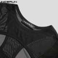 Men T Shirt O-neck Hollow Out Short Sleeve Mesh See Through Sexy Crop Tops Men Streetwear Skinny Camisetas S-5XL.