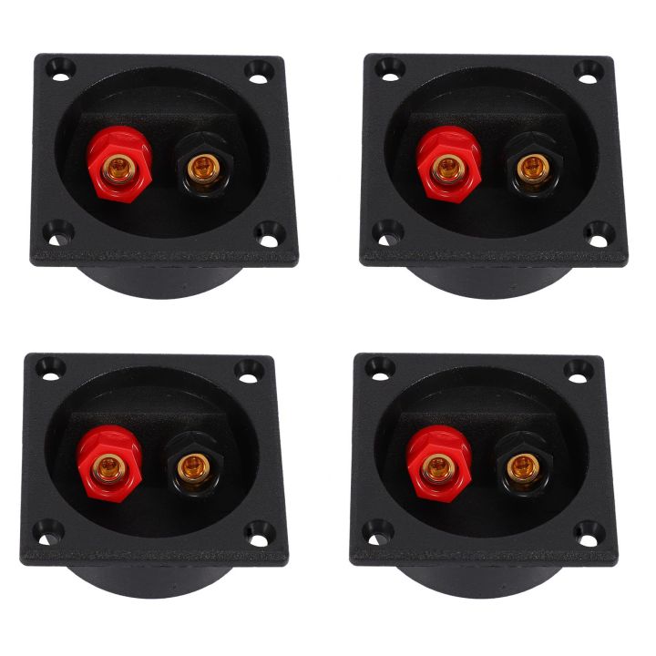 4X New Square Board Binding Post Speaker Box Terminal Cup Wire Cable Box Connector