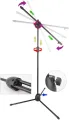 Microphone Stand Floor Stand Tripod Boom Telescopic Mic Arm Stand with Dual Mic Clip Holder Live Sound & Stage Equipment for Radio Studio Stage performance. 
