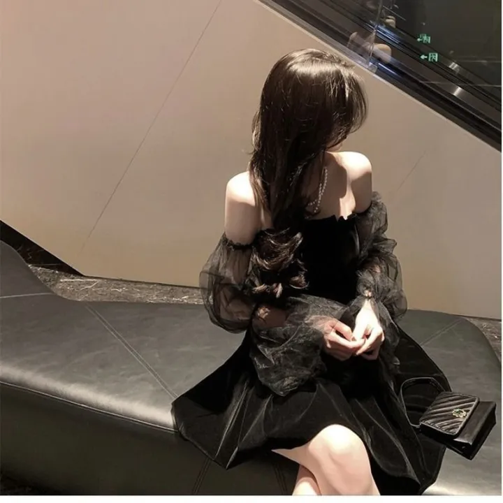 New%202022%20Black%20Retro%20Dress%20Women%20Lace%20Chiffon%20Mini%20Dress%20Female%20High%20Street%20Korean%20Fashion%20Dress%20Women%20Club%20Dress%20-%20Image%207