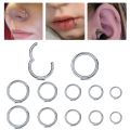 1/10PCS Surgical Steel 6-16mm Nose Ring Hinged Clicker Segment Nose Rings Helix Cartilage Septum Hoop Earrings Piercing Jewelry.
