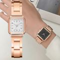 Fashion Square Watches Women Quartz Bracelet Watches Ladies Dress Wristwatch Rose Gold Clock. 