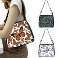 Cute Butterfly Print Canvas Shoulder Bag Women Handbags Girls Underarm Clutch Bags Casual Adjustable Crossbody Bag Gift.