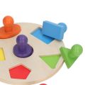 Geometric Shape Board, Wood Shape Sorting Puzzle Skill Development Multi Shape Interactive for Toddlers for Preschool. 
