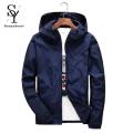 Men Windbreaker Solid Color Strong Wrinkle Resistance Windbreaker.