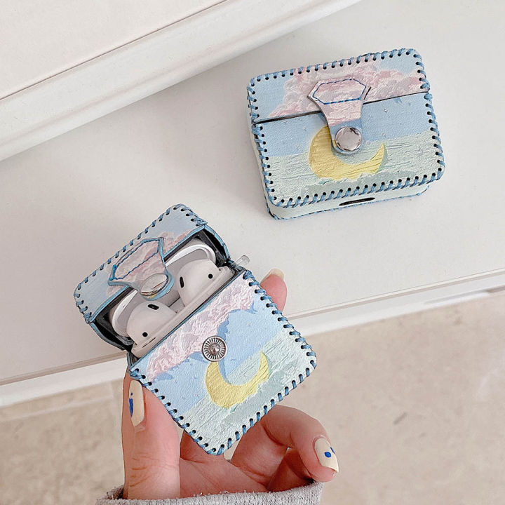 Painting Moon Sky Earphone Case For 3 2 1 Soft Bluetooth Headset Protection For Air Pods Pro Bag