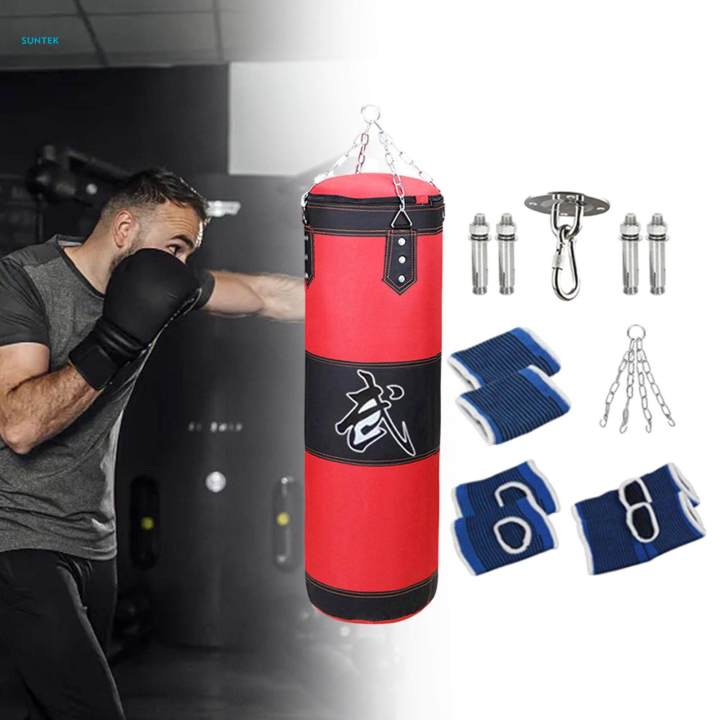 PU Punching Bag with Chain Hanging Unfilled Bag for Home Gym Karate