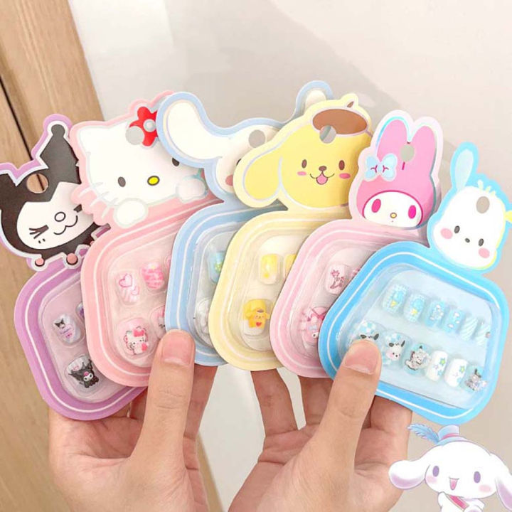 12Pcs/set%20Detachable%20Kuromi%20Children%20Cartoon%20False%20Nails%20My%20Melody%20KT%20Cat%20Kids%20Cartoon%20Fake%20Nails%20Nail%20Supplies%20Full%20Cover%20Nail%20Art%20Tips%20Kids%20Fake%20Nail%20Extension%20Student%20-%20Image%204