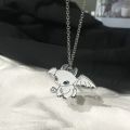 1/2Pcs Fashion Cartoon Angel Wings Design Necklace Cute Couple Animal Charm Pendant Best Friends Gift Clavicle Chocker Necklace. 