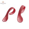 [Mangmang Shop] Safety Learning Spoon Fork Heat-Resistant Bendable Soft Self-Feeding Easy To Clean Children. 