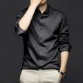 HoneyYami New Quality Stretch Anti-Wrinkle Men Shirts Long Sleeve Dress Shirt For Male Slim Social Business Blouse Solid Color Shirt S-6XL.