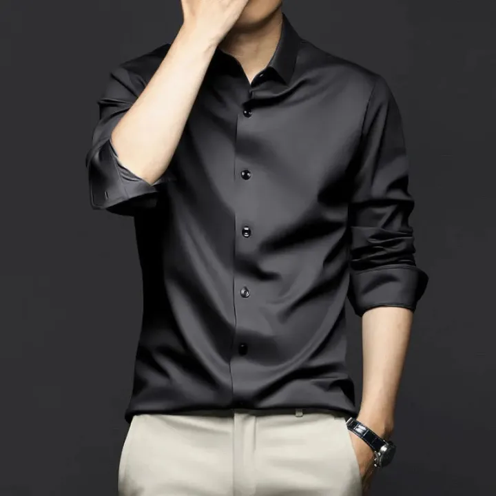 HoneyYami%20New%20Quality%20Stretch%20Anti-Wrinkle%20Men%20Shirts%20Long%20Sleeve%20Dress%20Shirt%20For%20Male%20Slim%20Social%20Business%20Blouse%20Solid%20Color%20Shirt%20S-6XL%20-%20Image%207