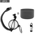 🎉✨Paracord Handle and Bottom Silicone Boot Cover for 14-22 oz Aquaflask Mouth Bottles, with Safety Ring and Carabiner, Plus one Protective Silicone Sleeve, Best Value Set. 