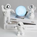 3pcs/set Craft Resin Astronaut Ornament Figure Statue Waterproof Exquisite Astronaut Decorative Ornament Creative Funny Spaceman Desktop Decor Modeling Kid.