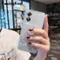 For Realme C33 Case Shiny Ring Glitter Soft Transparent Holder Stand Back Cover with String Casing for Realme C33 Phone Cases Cover Stars Moon Girls. 