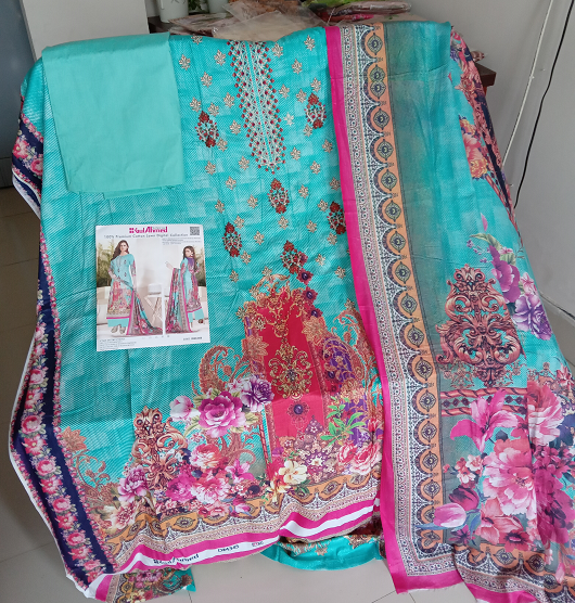GulAhmed Premium soft cotton digital printed & embroidery Unstitched 3Pcs