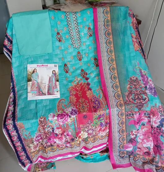 GulAhmed Premium soft cotton digital printed & embroidery Unstitched 3Pcs